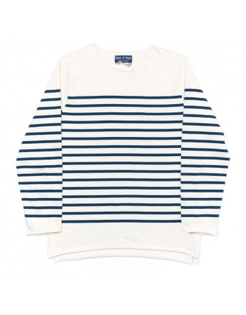French Navy Cotton Knit Long Sleeve T-shirt