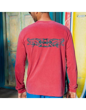 Nani Ekolu Paradise Red Classic Crewn Long Sleeve T-shirt