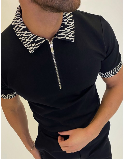 Black Craftsman Slim Fit Polo Shirt