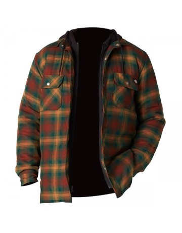 Men's Plush Fleece Warm Lining Plaid Zipper Tactical Outdoor Jacket