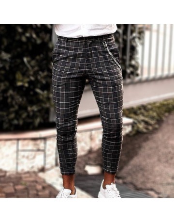 Men's New Fashion Casual Check Trousers