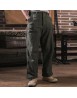Men's Retro Straight Multi Pocket Wide Leg Casual Pants